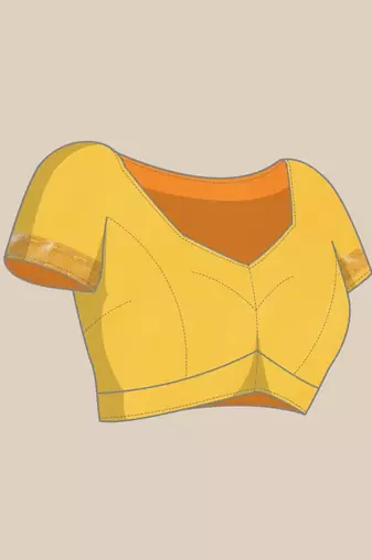 Yellow paithani silk blend saree with unstitched blouse