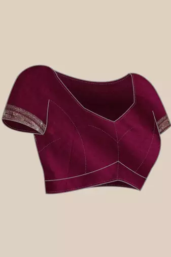 Purple paithani silk blend saree with unstitched blouse