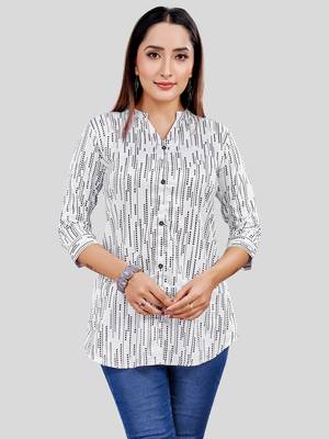  satin printed short kurti 1