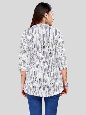  satin printed short kurti 2