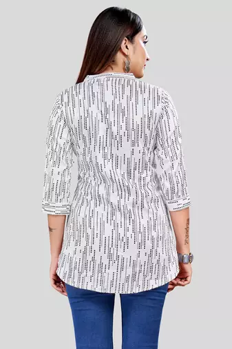  satin printed short kurti