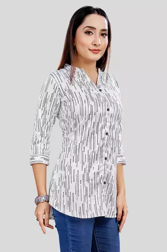  satin printed short kurti