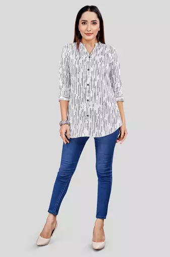  satin printed short kurti