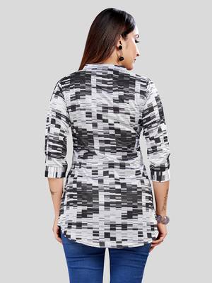  satin printed short kurti 2