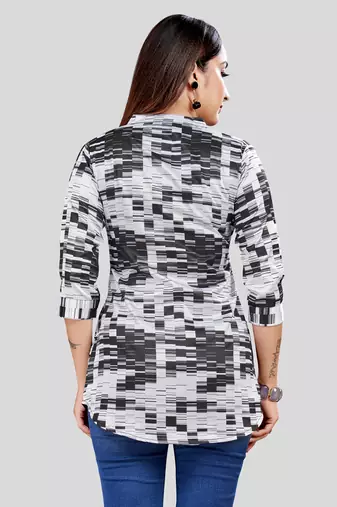  satin printed short kurti