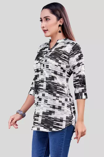  satin printed short kurti