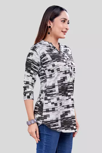  satin printed short kurti
