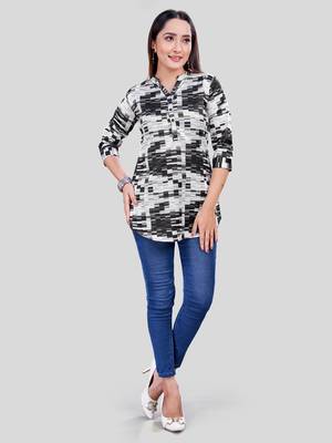  satin printed short kurti 5