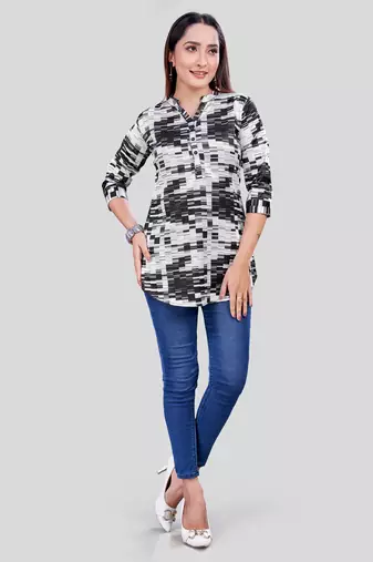  satin printed short kurti