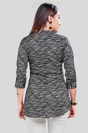  satin printed short kurti