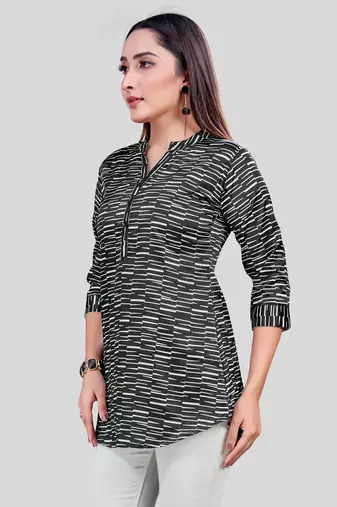  satin printed short kurti