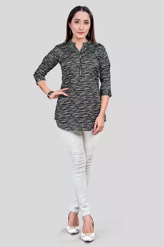  satin printed short kurti