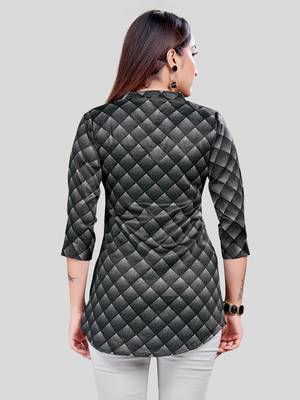  satin printed short kurti 2