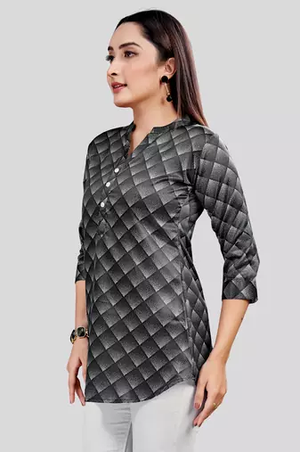  satin printed short kurti