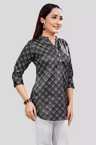  satin printed short kurti