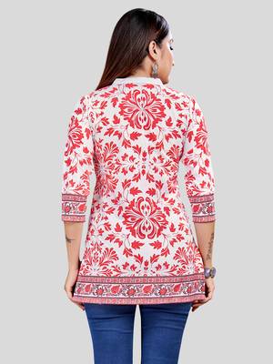  crepe printed short kurti 2