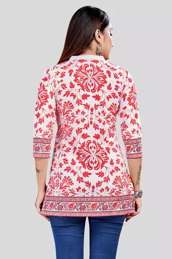  crepe printed short kurti