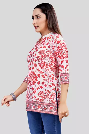  crepe printed short kurti