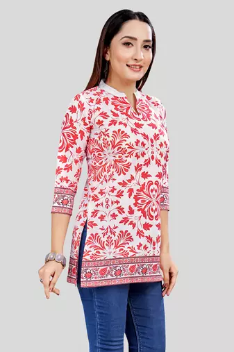  crepe printed short kurti