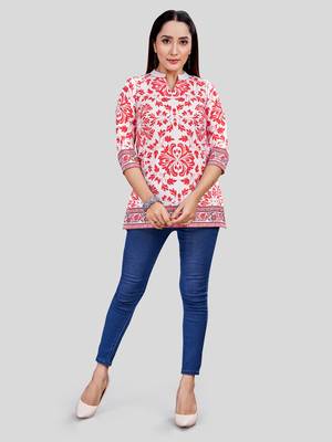 crepe printed short kurti 5