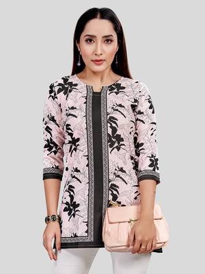  crepe printed short kurti 1