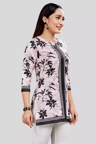  crepe printed short kurti