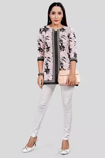  crepe printed short kurti