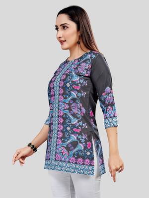  crepe printed short kurti 3
