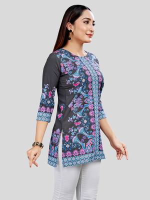  crepe printed short kurti 4