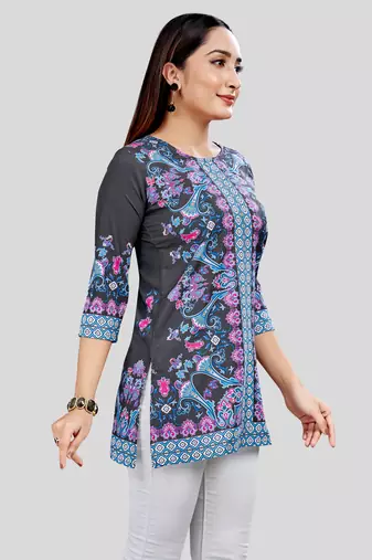  crepe printed short kurti