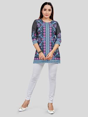  crepe printed short kurti 5