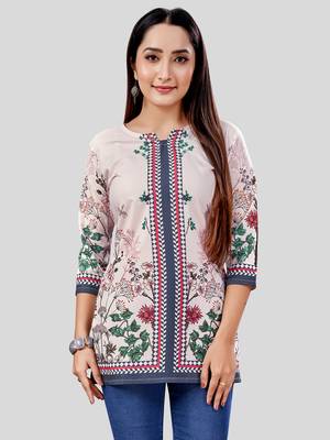  crepe printed short kurti 1