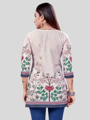  crepe printed short kurti 2