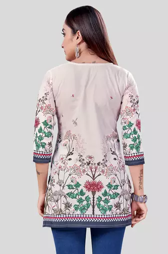  crepe printed short kurti