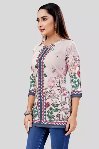  crepe printed short kurti