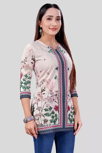  crepe printed short kurti