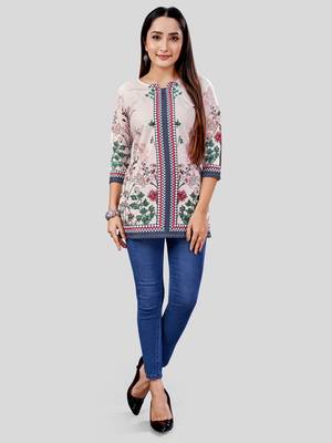  crepe printed short kurti 5