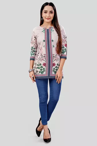  crepe printed short kurti