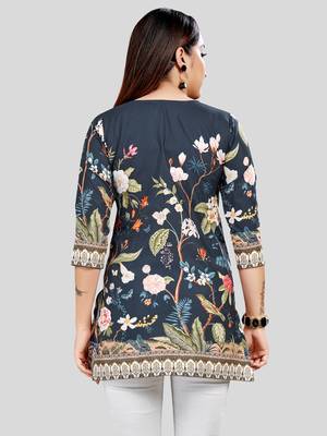  crepe printed short kurti 2