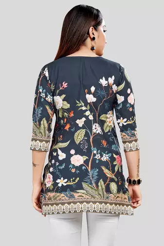  crepe printed short kurti