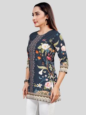  crepe printed short kurti 3