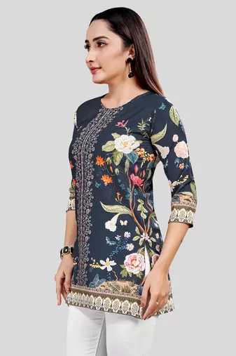  crepe printed short kurti