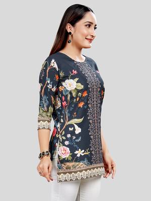  crepe printed short kurti 4