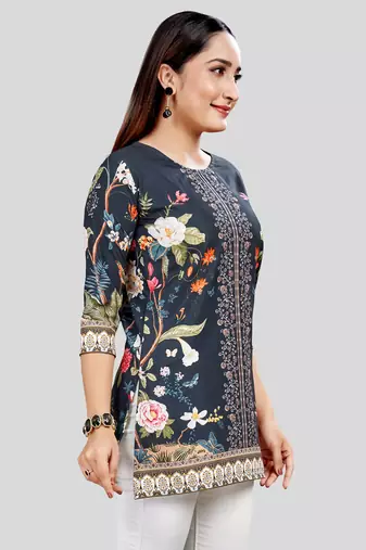  crepe printed short kurti