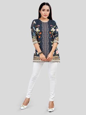  crepe printed short kurti 5