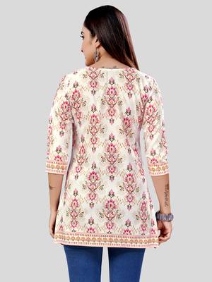  crepe printed short kurti 2