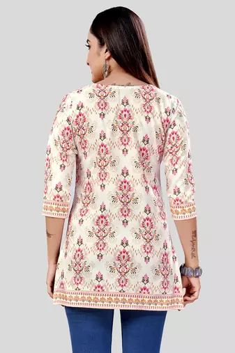  crepe printed short kurti