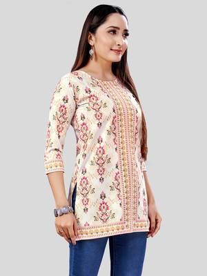  crepe printed short kurti 4