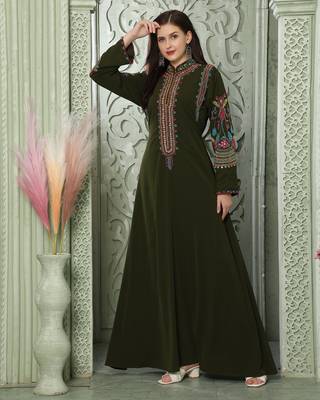 Smooth Lazer Georgette Kaftan with Multicoloured Embroidery 1