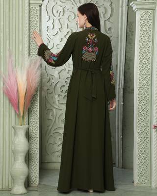 Smooth Lazer Georgette Kaftan with Multicoloured Embroidery 4